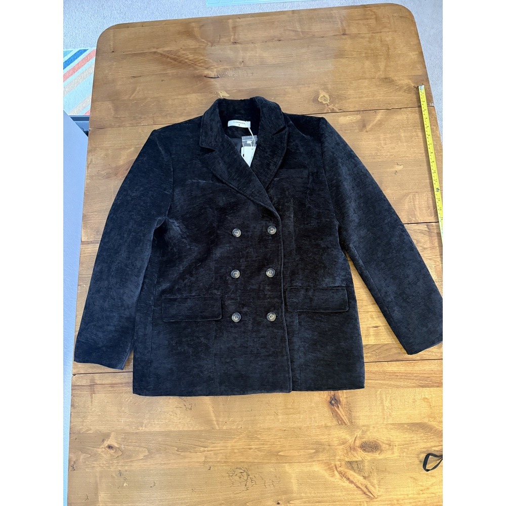 Commense Retro Velvet Blazer In Black Soft Cozy NYE Party Medium NWT